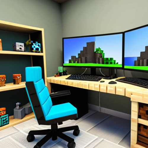 Home 26 Setting Up Your Minecraft Animation Studio**
"A workspace featuring a computer with Blockbench, Mine-imator, and Blender open, surrounded by Minecraft figurines and concept sketches. The room is bright and inviting, showcasing the tools for creating Minecraft animations. Focus on the creative energy and potential. 'Safe for work', 'appropriate content', 'fully clothed', 'professional', 'modest', perfect anatomy, natural proportions, high quality."
**