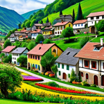 마인크래프트 동화 속 마을 만들기 - Colorful Village Scene**

"A whimsical village nestled in a valley, vibrant pastel colors, houses wi...