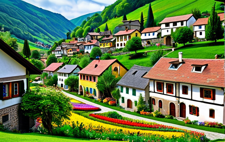 마인크래프트 동화 속 마을 만들기 - Colorful Village Scene**

"A whimsical village nestled in a valley, vibrant pastel colors, houses wi...