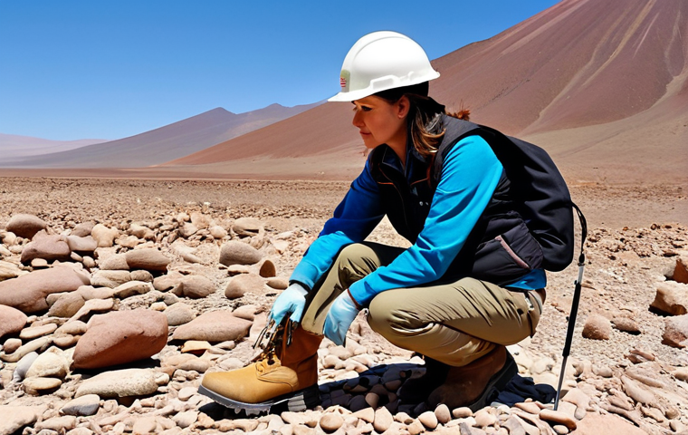마인크래프트 광물 위치 분석 - ** A professional female geologist, fully clothed in appropriate field attire (khaki pants, sturdy ...