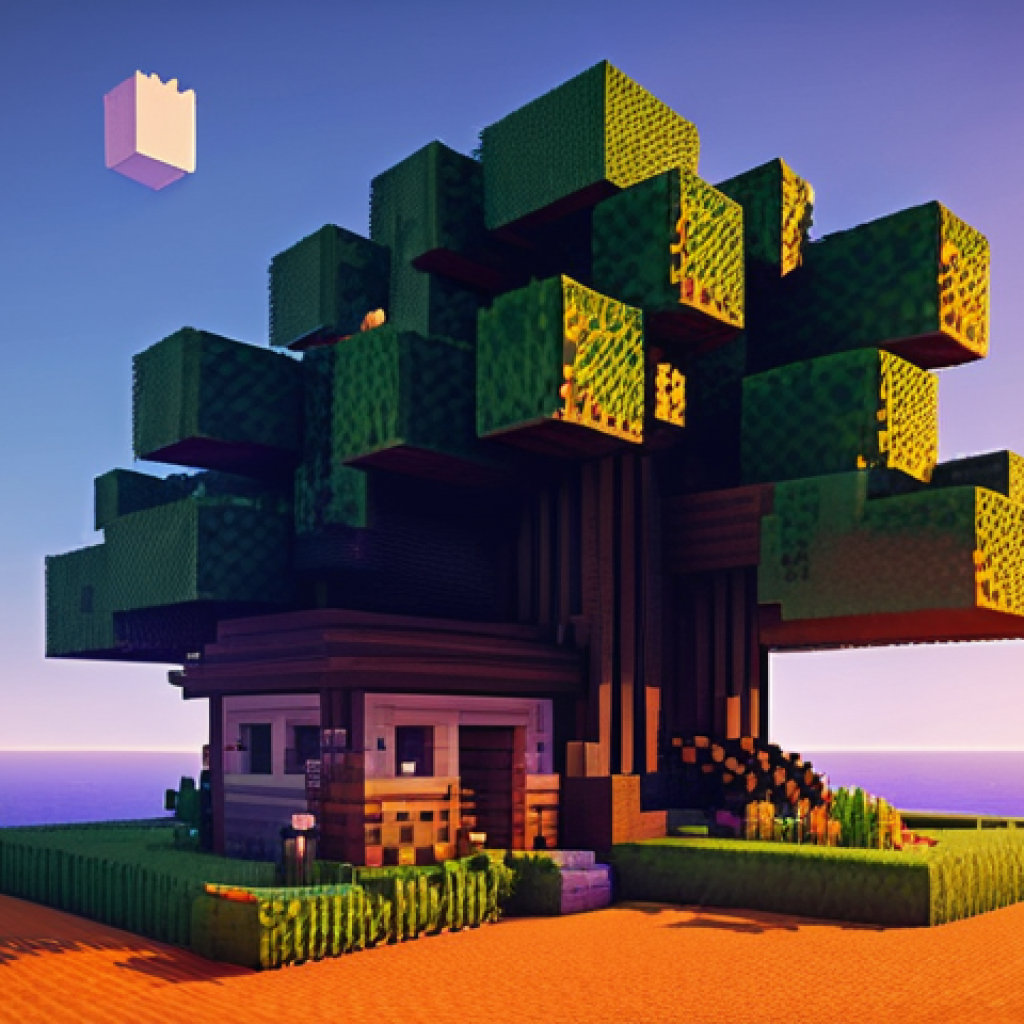 마인크래프트 가이드북 제작 - **Prompt:** "A lone Minecraft player character, in classic pixel-art style, stands proudly at sunset...
