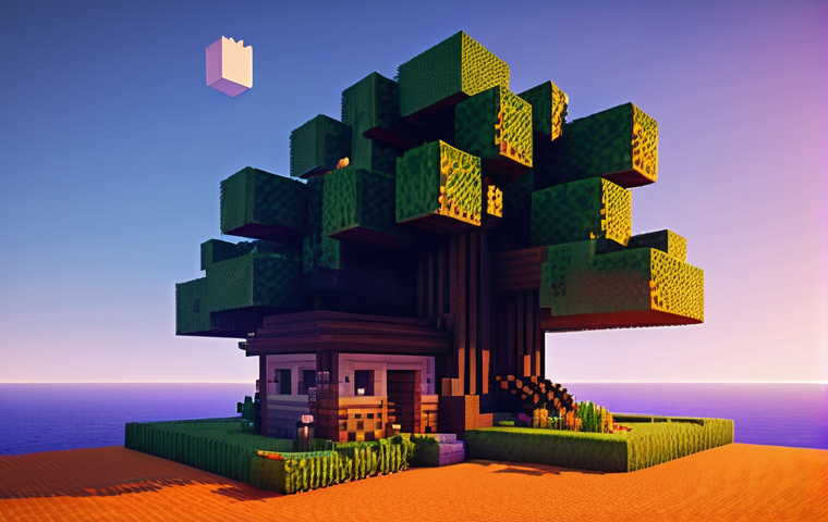 마인크래프트 가이드북 제작 - **Prompt:** "A lone Minecraft player character, in classic pixel-art style, stands proudly at sunset...
