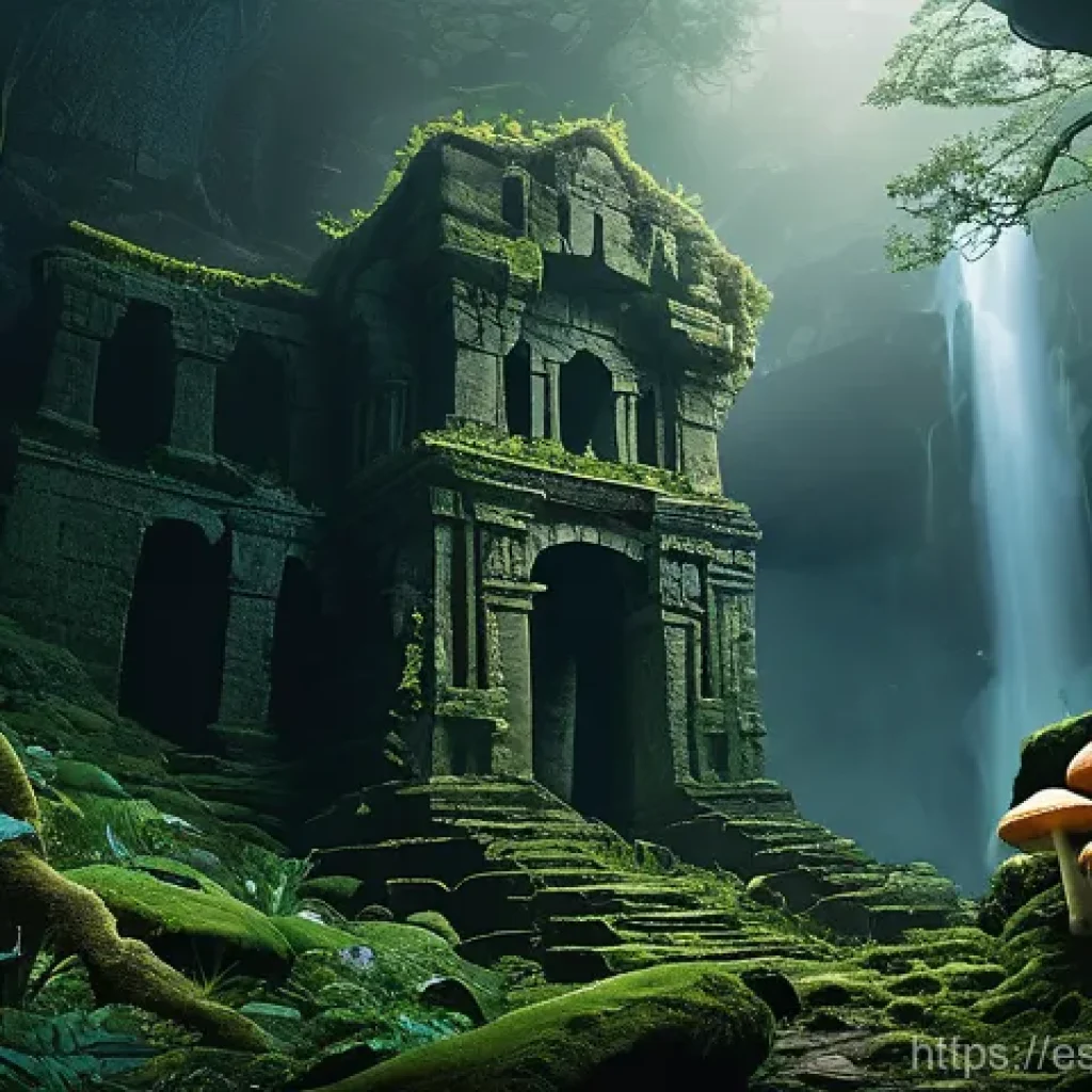 마인크래프트 생존 지도 설계 - **Prompt 1: "Ancient Enigmatic Forest Ruins"** A breathtaking, intricate fantasy landscape featu...