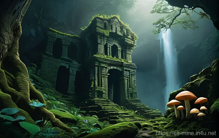 마인크래프트 생존 지도 설계 - **Prompt 1: "Ancient Enigmatic Forest Ruins"** A breathtaking, intricate fantasy landscape featu...