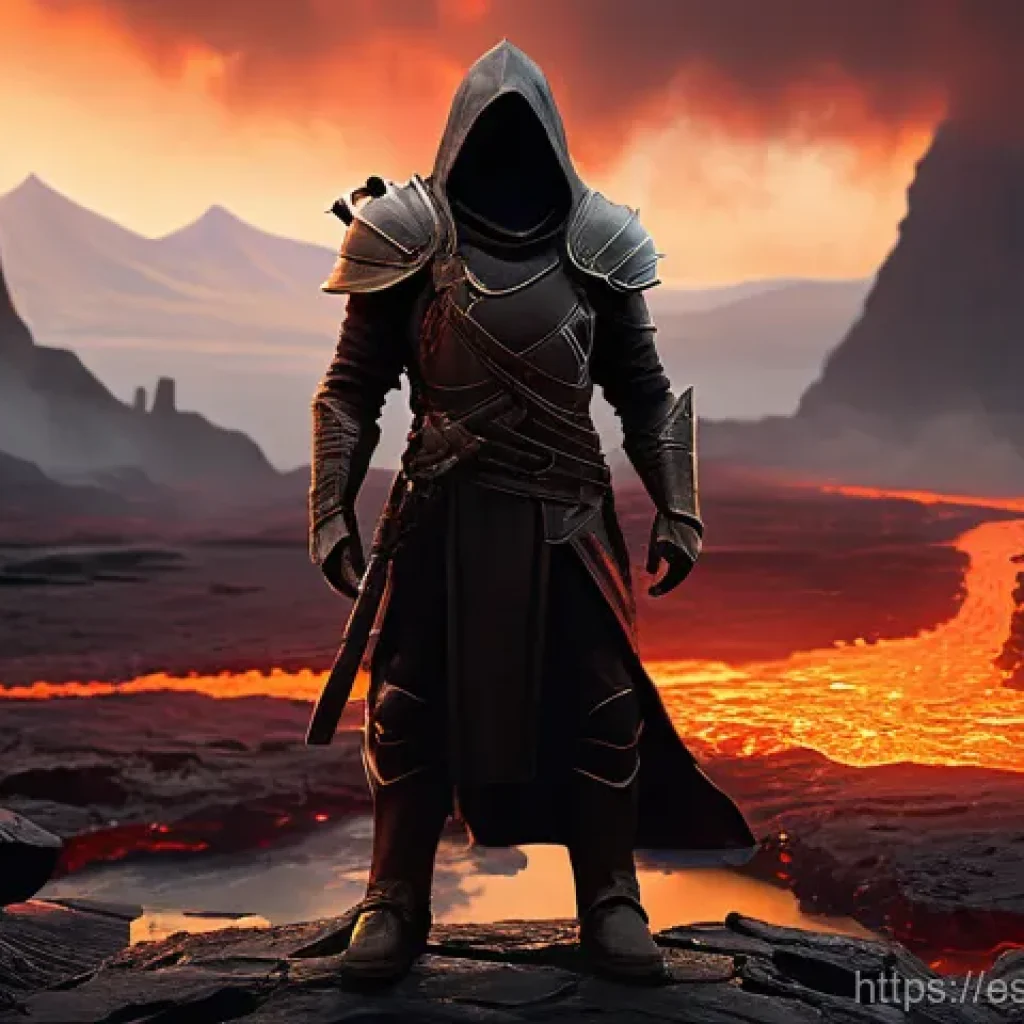 마인크래프트 랜덤 챌린지 모드 - **Prompt 1: Nether's First Light - A Desperate Start** "A lone adventurer, dressed in practical,...